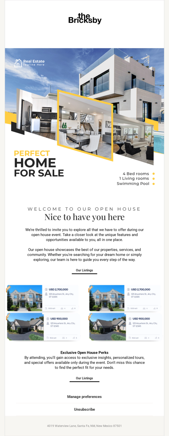 Real estate email template.